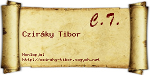 Cziráky Tibor névjegykártya