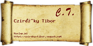 Cziráky Tibor névjegykártya